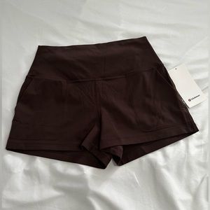 Women’s NWT Lululemon Align Classic Fit HR Short 3” Espresso